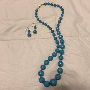 Turquoise necklace and earring set